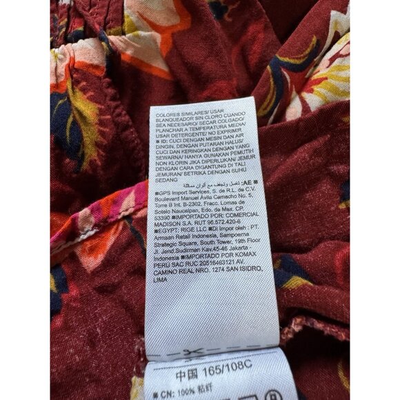 Old Navy Women Maternity Size Large Tunic Top Long Sleeve Floral Pleated Tiered - Picture 10 of 13